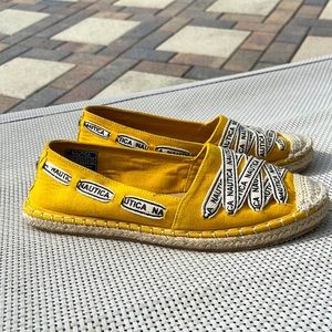 Nautica Espadrilles Mustard Yellow with Valor Ribbon